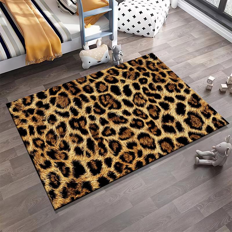Leopard Print Design Rug, Non-slip Rug Suitable for Living Room and Bedroom Sofas