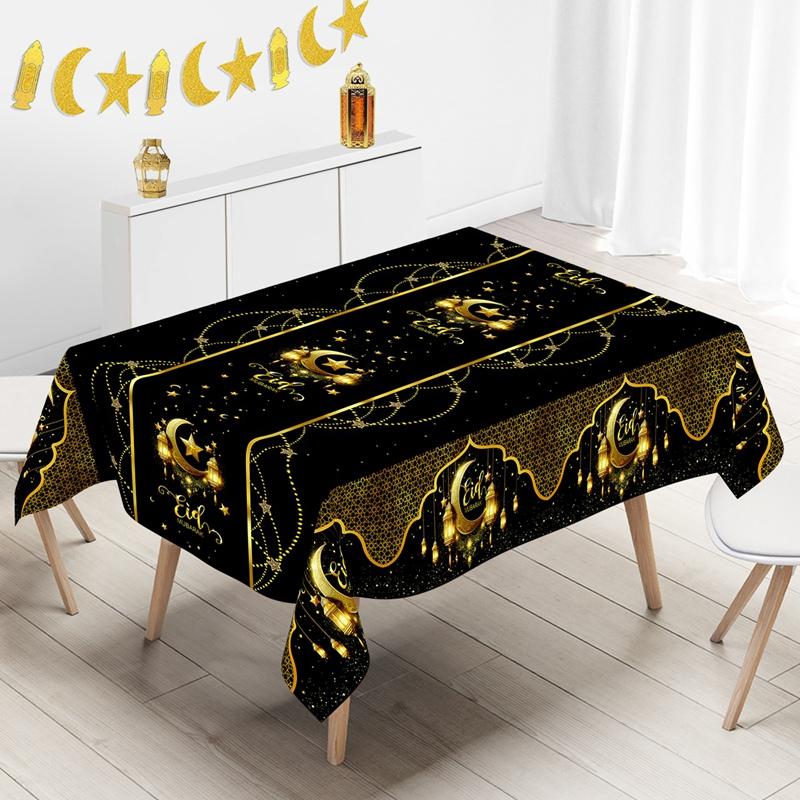 Eid Mubarak Tablecloth Ramadan Decoration 2026 for Home Islamic Muslim Party Eid Al Adha Gifts Ramadan Kareem Happy Eid Al Fitr