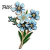 Literary Style Jewelry Forget Me Not Flower Brooch, Alloy Blue Floral Lapel Pin, Memorial Enamel Elegant Suit Accessory Brooch Pin for Coat,