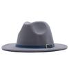 European and American style spring and autumn winter imitation felt big brim hat British retro woolen top hat men's and women's travel Panama jazz hat