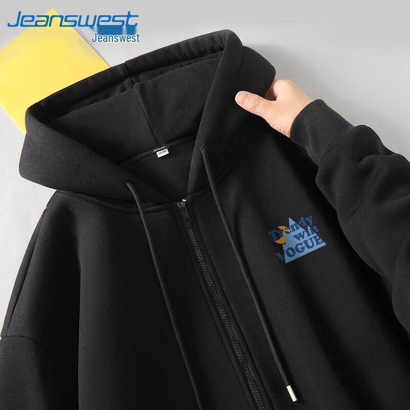 Veste à capuche zippée pour homme Jeanswest avec imprimé lettre