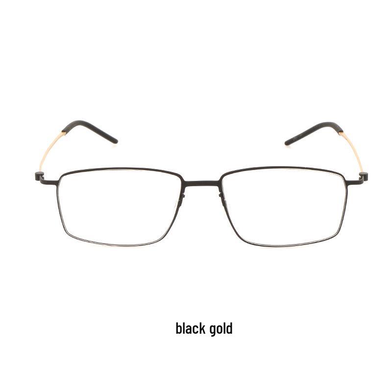 Linde Half-Titanium Screwless Glasses for Nearsighted Men – Super Light, Thin-Rimmed Frames (Model 5509)