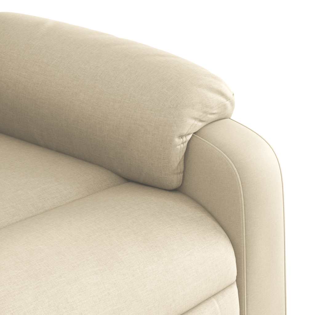 Electric Recliner Chair Cream Fabric