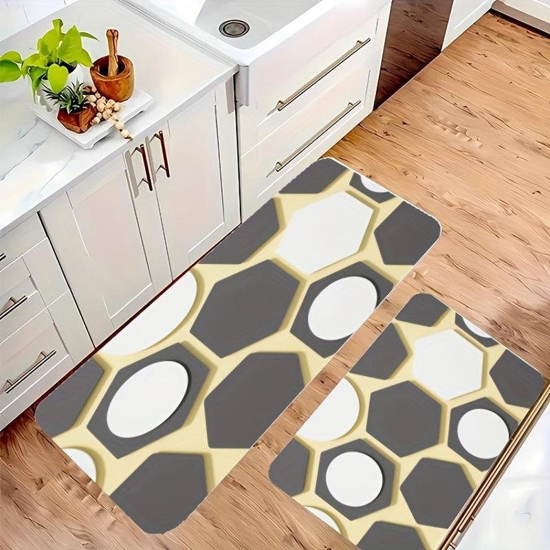 1PC Geometry Pattern Kitchen Rug Non-Slip Door Mat Pop Design Bathroom Rug Bath Mat Carpet for Home Sink Laundry Decoreeree