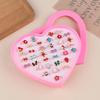 36Pcs Children Rings With Box Adjustable Rings Set Little Girls Cute Colorful Rings Dress Up Kids Gifts Jewelry Toy Finger Rings