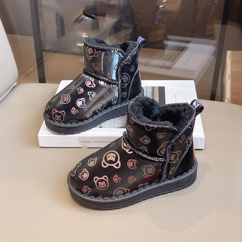 Girls' Snow Boots New Winter Soft Soles with Wool Thickened Princess Shoes Children Boys Cotton Shoes