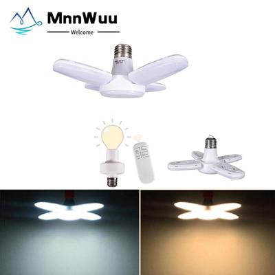 E27 żarówka LED śmigło wentylatora lampa rozrządu AC85-265V 28W składana żarówka Led Lampada do domu oświetlenie sufitowe z pilotem
