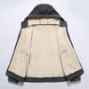 Lamb Fleece Plus Plus Men's Hooded Jacket for Autumn and Winter Sports and Leisure, with Fleece Warm Top