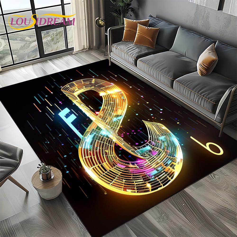 Note Music Colorful Musical Score Cartoon Dream Carpet Rug for Living Room Bedroom Home Sofa Decoration,Kid Non-slip Floor Mat