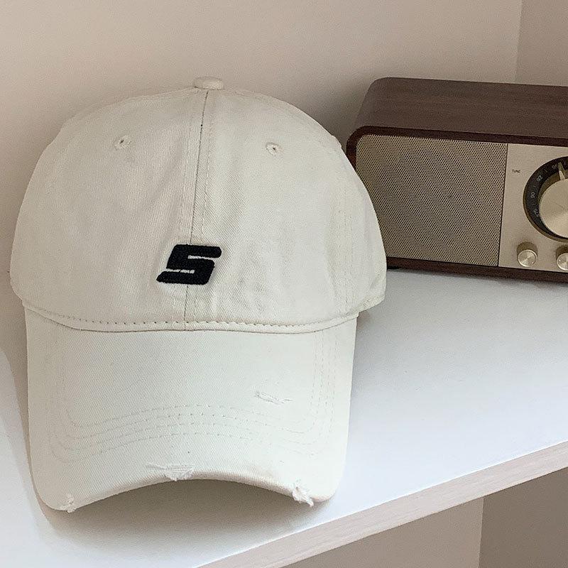 Baseball Hat for Women's American Retro Letters Korean Versatile Face Showing Small Soft Top Trendy Duck Tongue Cap