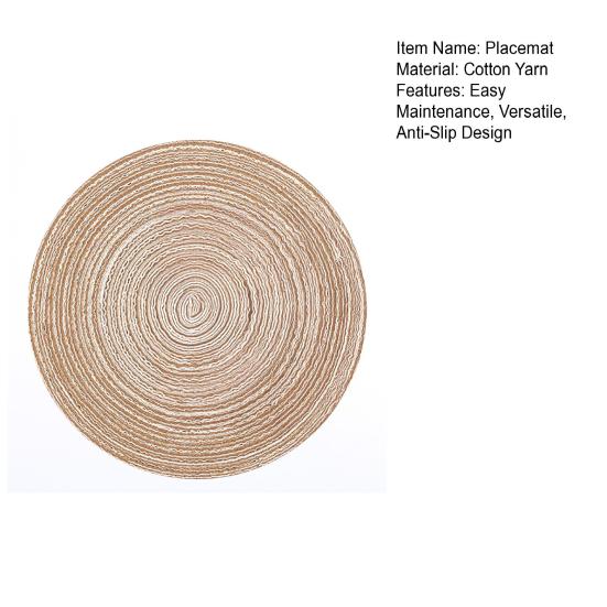 Woven Cotton Placemat Japanese-Style Heat-Resistant Table Mats for Dining Non-Slip Versatile Dining