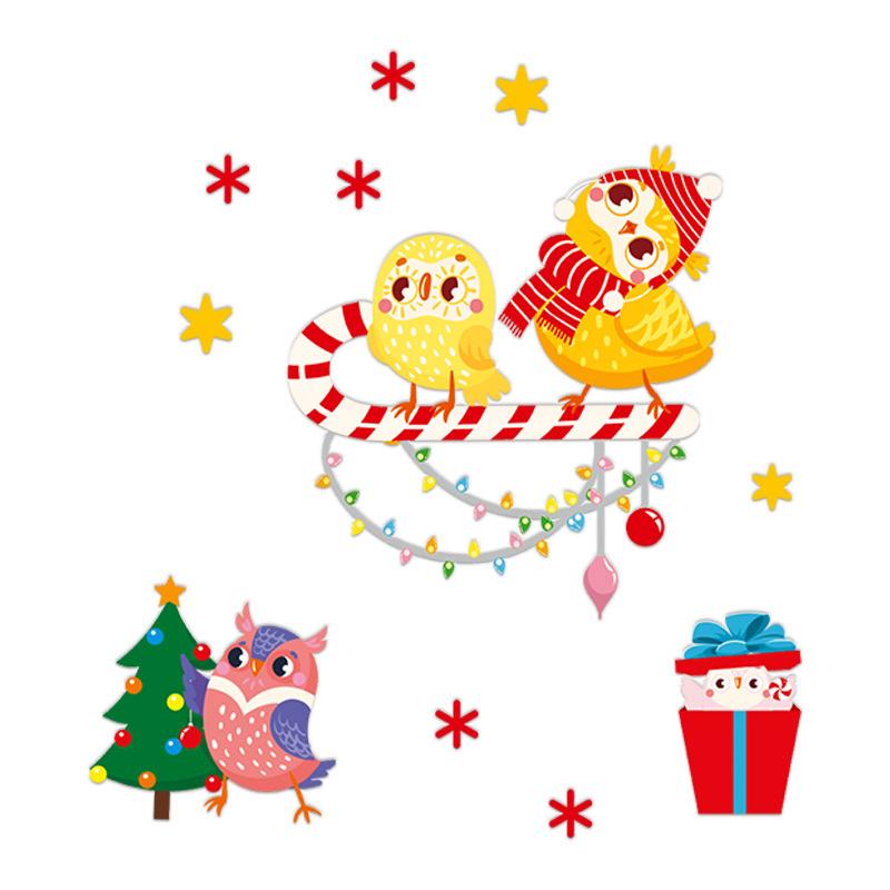 Santa Claus Snowman Scene Decoration Sticker Atmosphere Static Glass Sticker Decoration