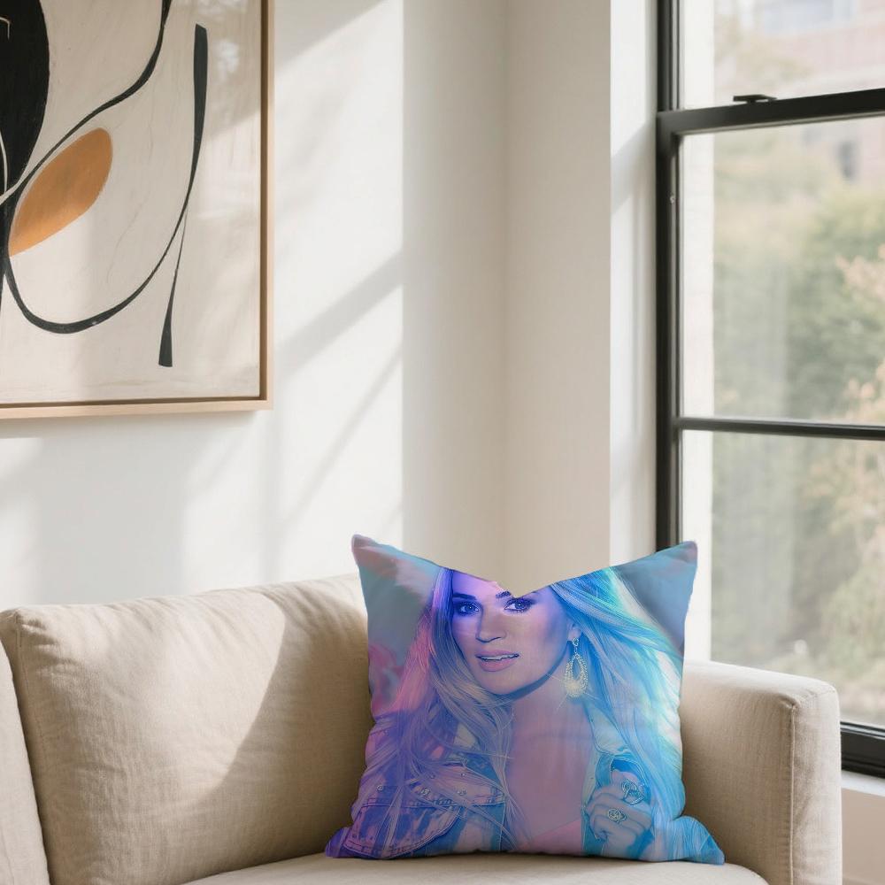 Singer C-Carrie Underwood cushion cover For Sofa Car Office Cafe Soft And Comfortable Double-Sided Printing Pillow Cover