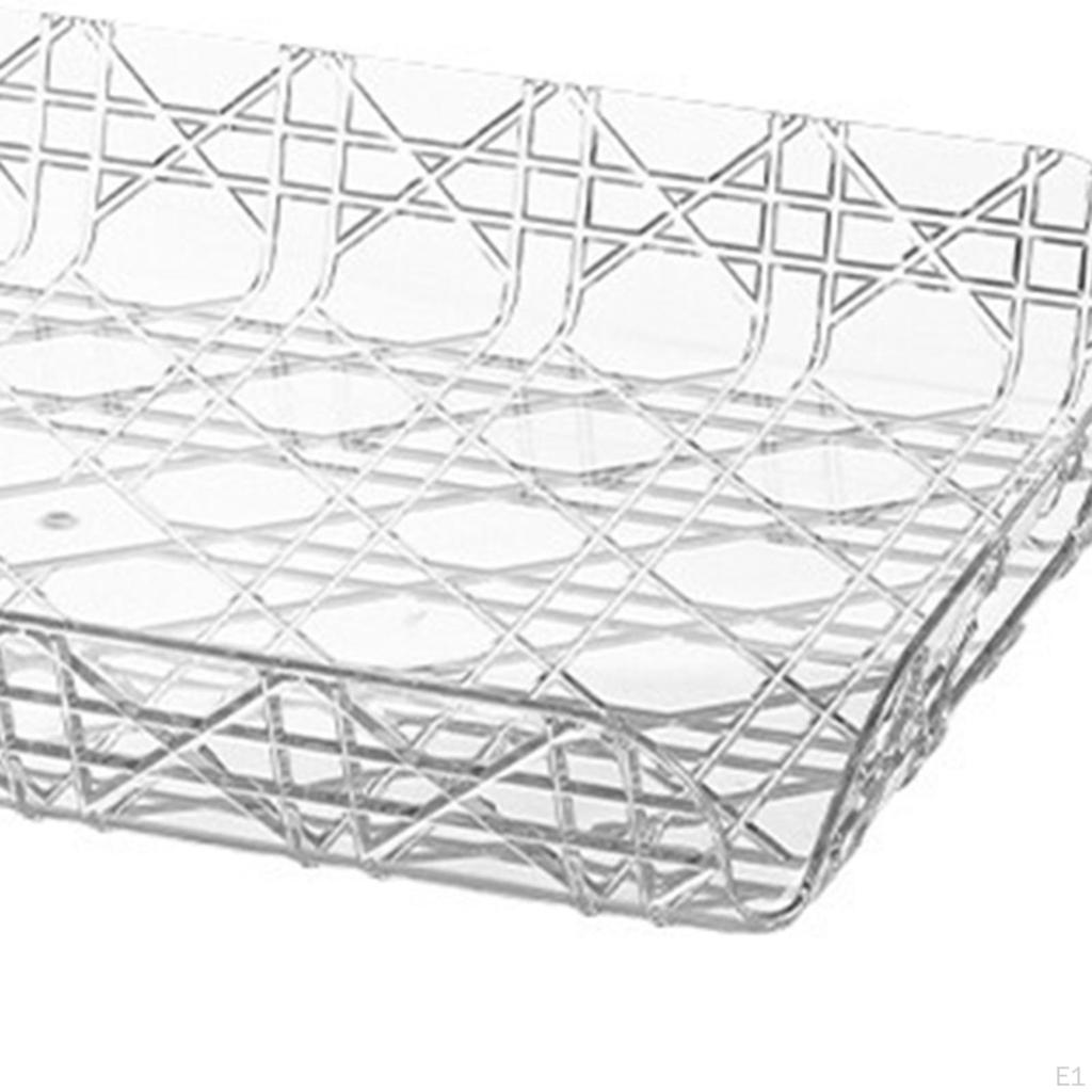 Rectangle Serving Tray Decorative Display Clear Tea Water Plate Rectangular Art for Kitchen