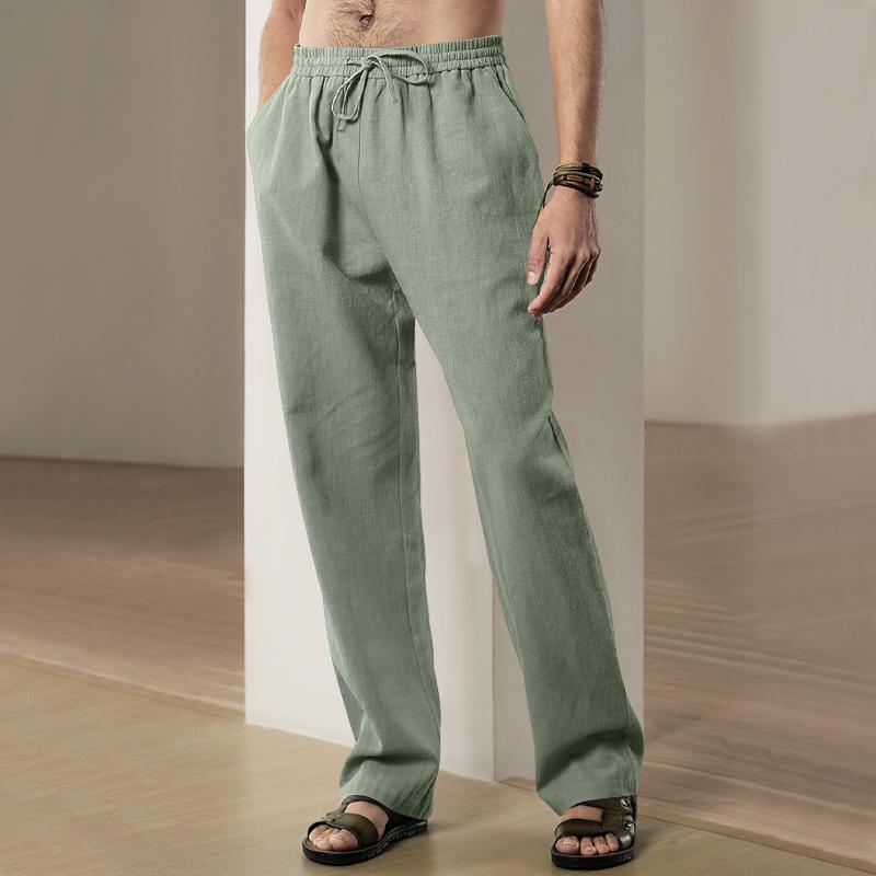 2026 Men's Hip Hop Linen Loose Casual Sports Pants for Spring/Summer