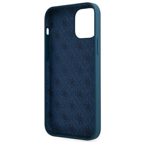Guess Guhcp12Llslmgbl Iphone12 Pro Max 6,7 Niebieski/Blue Hardcase Metal Logo Script