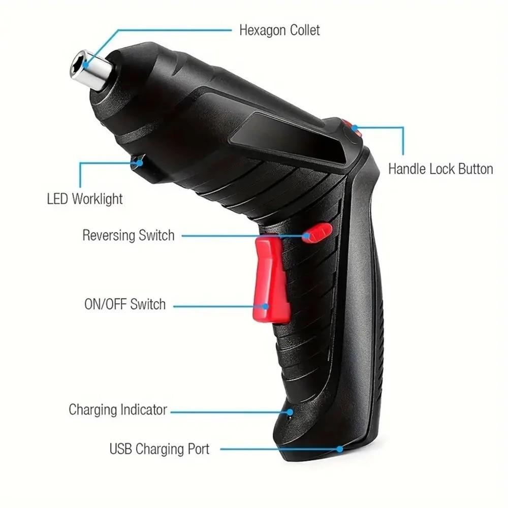 Powerful Impact Electric Screw Driver Set Rotating Handle Cordless Screwdriver  DIY Repairs