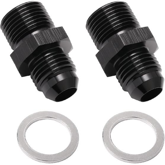 Flare To 5/8-20 Male Carburetor Fuel Inlet Fitting  8AN To 5/8-20 Black - 2PCS