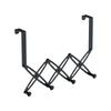 Over The Door Hooks Retractable Stainless Steel Over The Door Hanger Expandable Towel Coat Rack Hanging Four Hooks 1 PCS