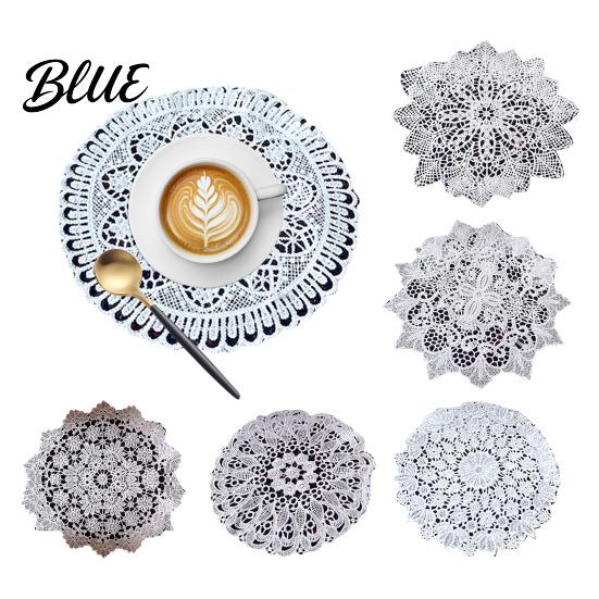 White Lace Coaster Heat Insulation Drink Decorative Floral Retro Vintage Round Table Coasters Mat Protects