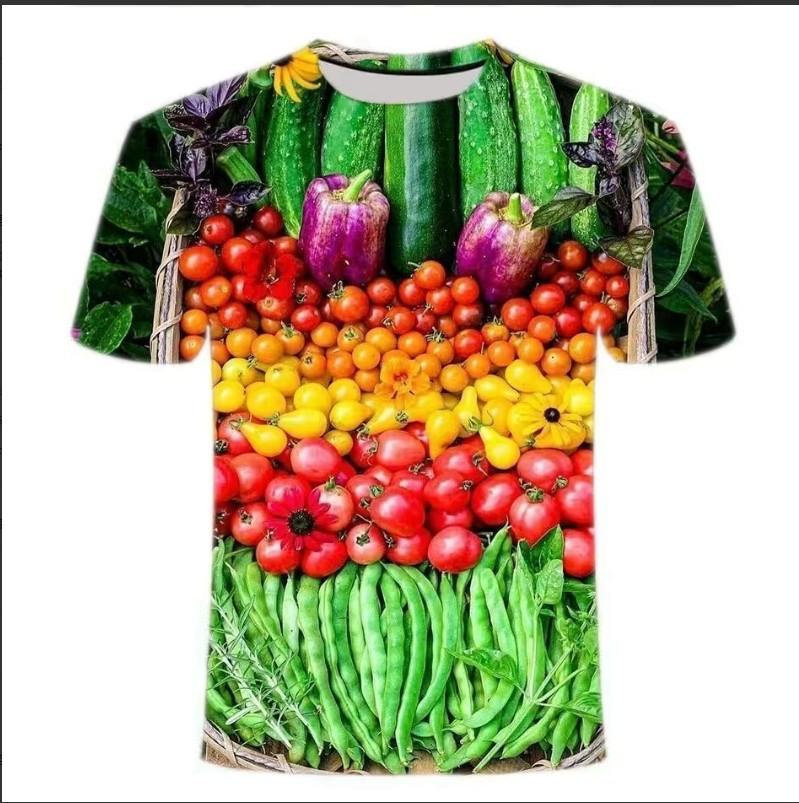 

Летняя мужская футболка с 3D-принтом, повседневная и забавная, с изображением овоща чили, с коротким рукавом 6XL