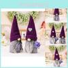 Charming Purple Knit Gnome Figurine Without Face Perfect For Holiday Decorations