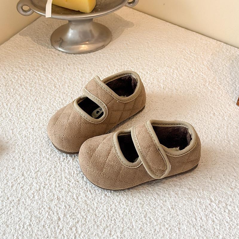 Children's Cotton Shoes Velvet New Children's Shoes Winter Warm Single Shoes Fluffy Shoes Baby Bag and Home Shoes