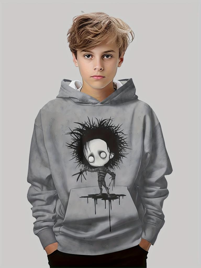 Boys' 3D Christmas Graphic Hoodie Long Sleeve Tops Casual Polyester Hoody Fall Spring Outerwear Sweatshirt Children's Clothing