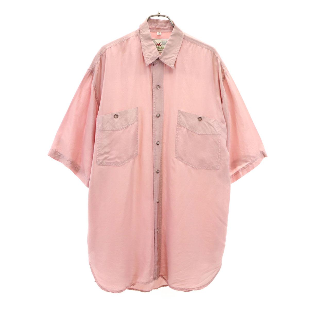 

CHASER 90-е Шёлковая рубашка с рукавом пять четвертей M Розовая Мужская Б/У