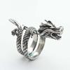 Ring Wedding Ring Dragon Signet Adjustable Vintage Men's Silver Metal