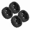 4pcs Set Racing Off road Vehicle Tires Rubber Tyre Wheel Rim for RC 1:10 Car Part (Black)