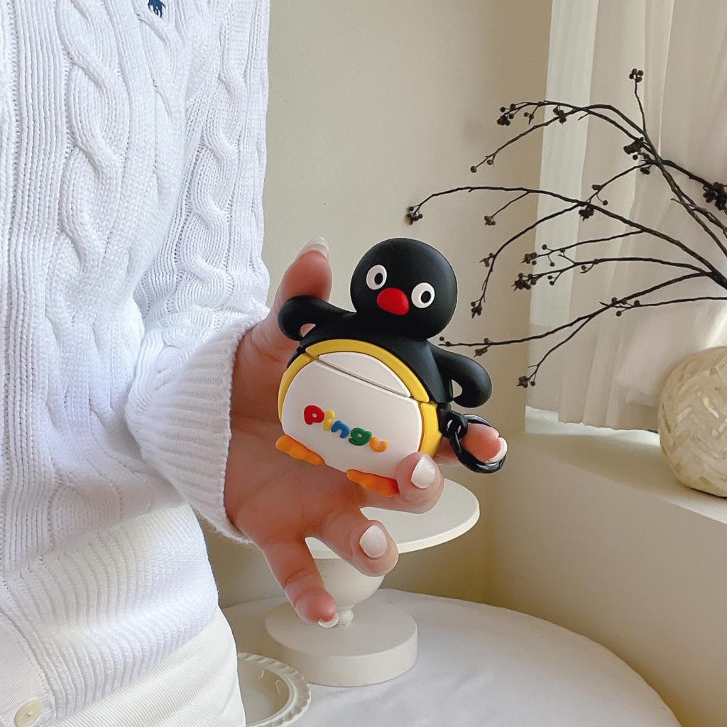 Cute Forkhand Penguin for AirPods 4 Apple Bluetooth 2/3 Generation AirPods Pro3 Headphone Cover Silicone