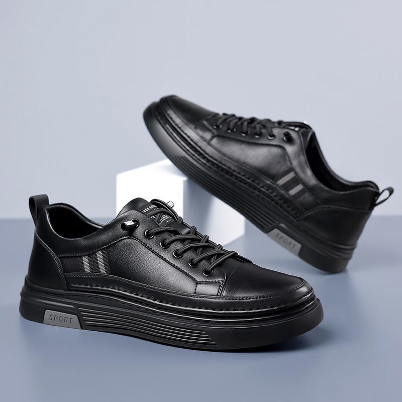 Fashion Fashionable New Minimalist White Men's Leather Casual Shoes Thick Soled Outdoor Hiking Shoes Men's Oxford Shoes Versatile
