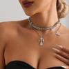 Accesorii Sweet Cool Babes Wind Cross Trend colier multistrat pentru femei Heavy Metal Y2K claviculă lanț