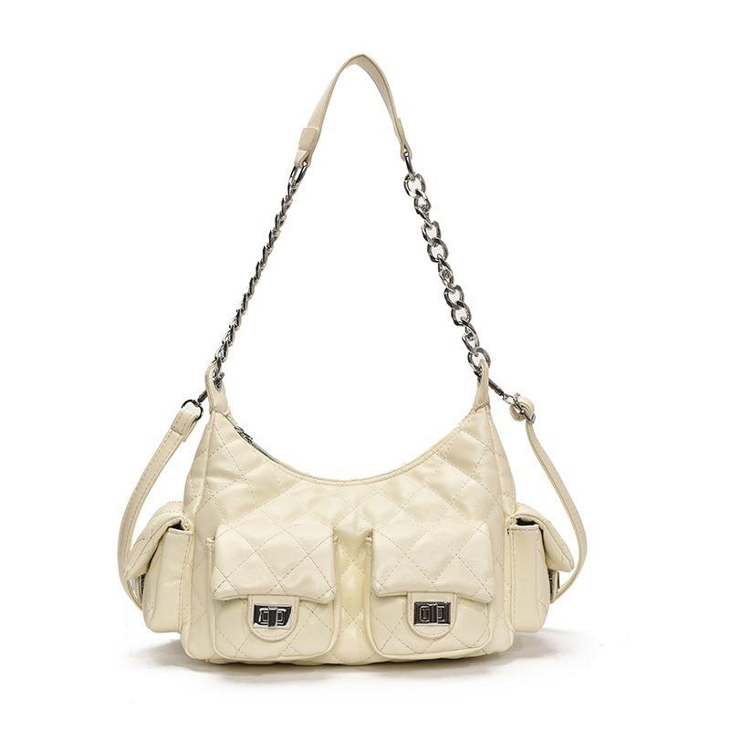 

Xiaoxiangfeng multi-pocket chain underarm bag women s autumn and winter new high-texture fashion diamond messenger bag белый