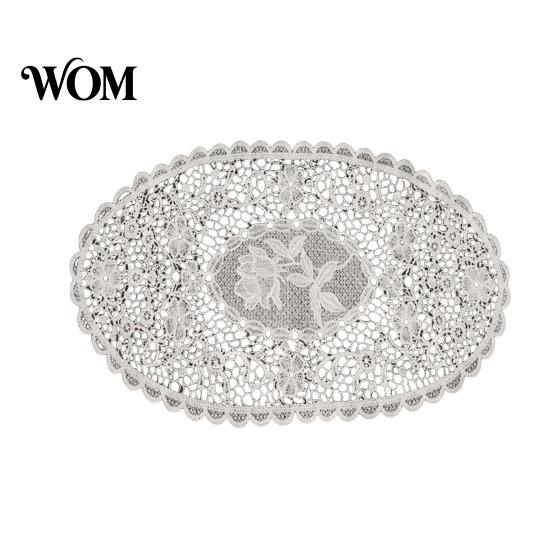 Decorative Table Covers for Weddings White Lace Doily, Elegant Retro Placemat, Embroidered Vintage Floral Doilies Tea Trays Mat, Rectangular