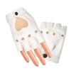 Solid Color Y2k Leather Gloves Harajuku Half Finger Mittens Women Leather Gloves  Motorcyclist