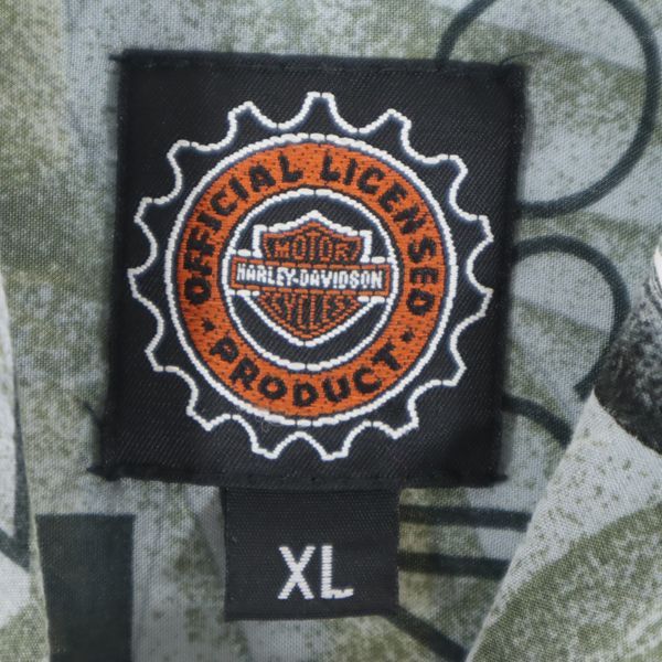 HARLEY DAVIDSON Made in USA Bike Pattern All-over pattern Short sleeve shirt Men's Used