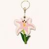 Anti-Lost Lily Leather Charm Lily Embossed Pattern Bag Hanging Pendant  Bluetooth Tracker Protect