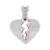 Hip Hop Personality Broken Heart Full Diamond Pendant Hiphop Street Accessories Cuban Chain Fashion Necklace