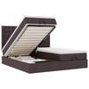 Exclusive House - Ottoman Bed Frame with Dark Brown Mattress 180x200 Cm Fabric