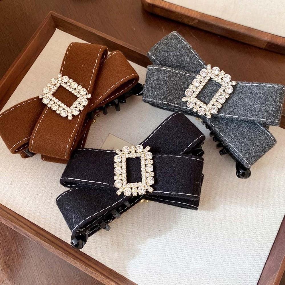 Plastic Women Vertical Clip Korean Style Ponytail Holder Fashion Bow Banana Clip Daily