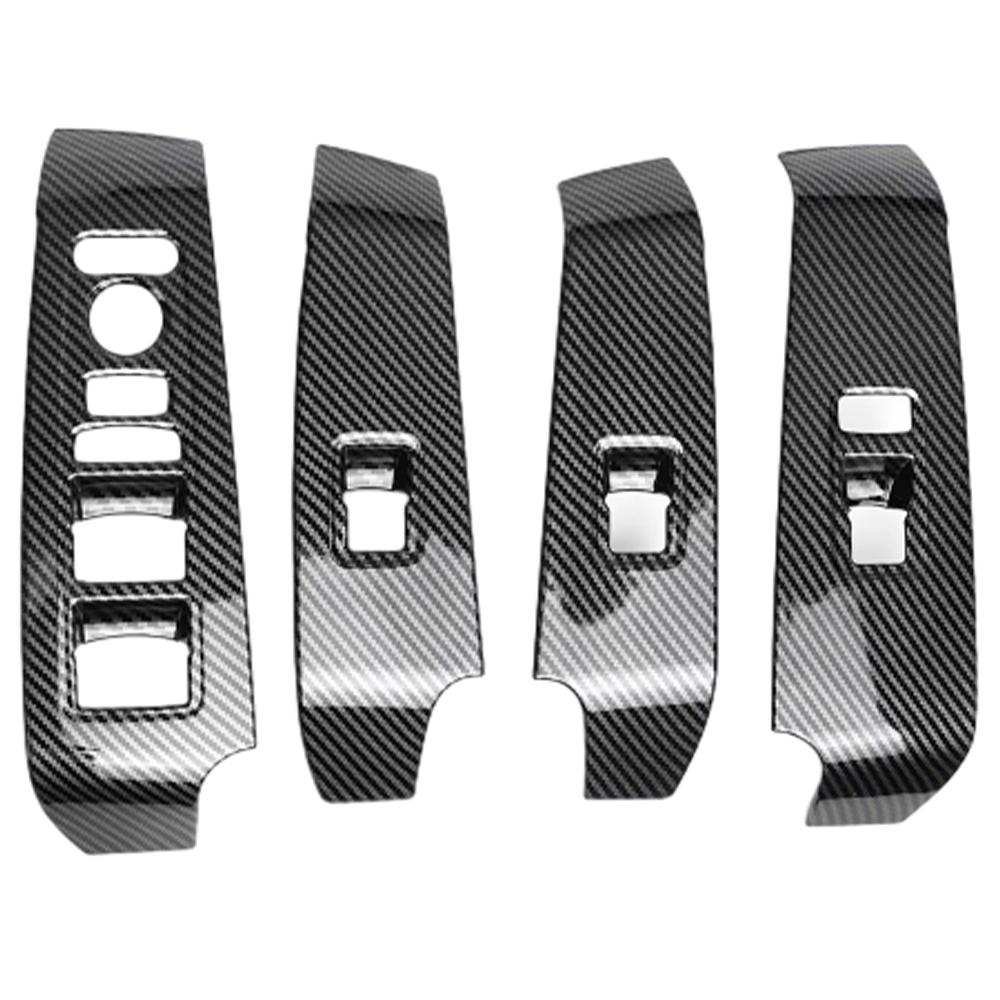 4pcs New ABS Carbon Fiber style Window Switch Panel Frame Cover For Honda Civic 11th - LHD/ RHD decoration Accessories