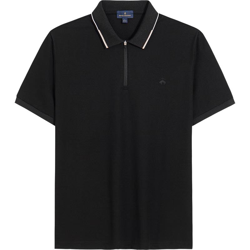 Мужская рубашка-поло BrooksBrothers Cool-Touch с цветными блоками и застежкой-молнией S