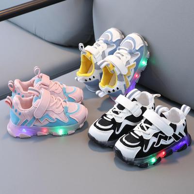 Children Kids Baby Girls Led Light Luminous Running Sport Shoes Mesh