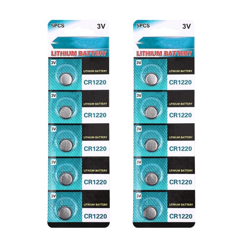 5pcs/10pcs CR1220 Coin Cell Batteries 3V Lithium Button Batteries For Watches, Calculators And Small Electronics