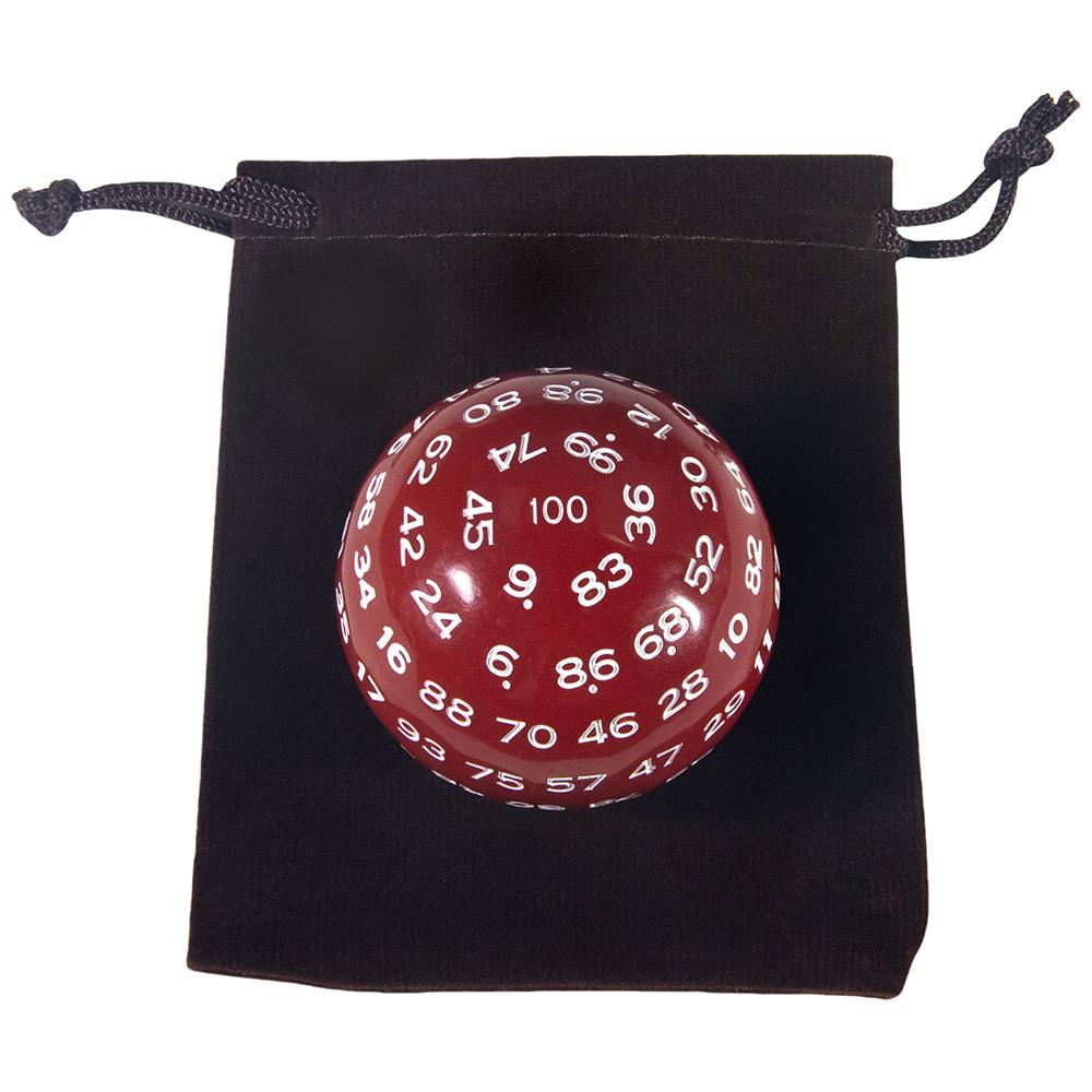 100 Sided Acrylic Dices D100 Dice with Bag for Table Board Role Playing Game Bar Club Tabletop Game Playing Board Game Accessories