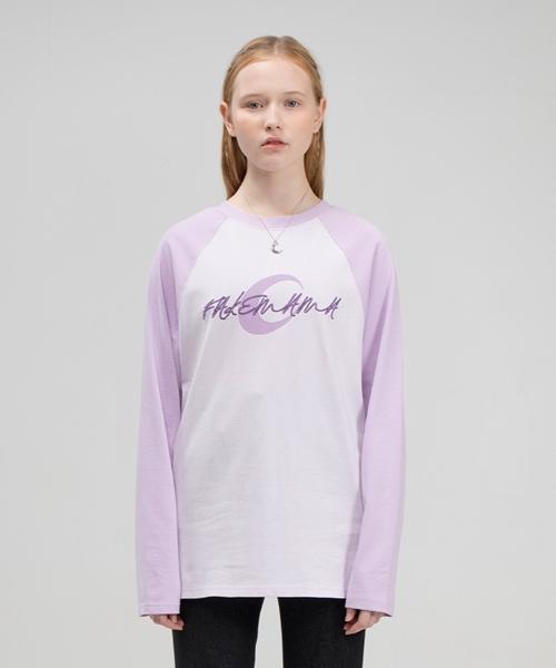 Fake Mama Moon Logo Raglan T-Shirt [Violet] Lavender