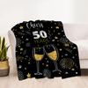 1pc Golden 50th Celebration blanket Soft and Warm for Sofa Office Camping Travel Livingroom Great Gift for Friends and Family Comfortable All Seasons