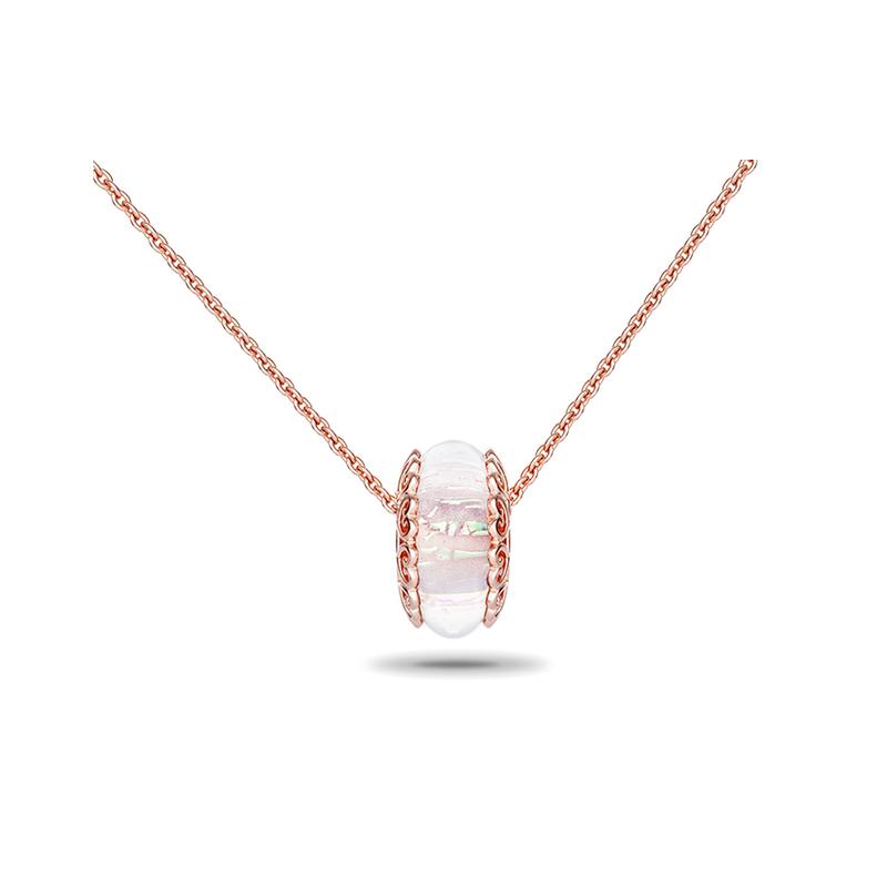 Pandora Rose Symphony Glass Copper Silver Alloy Necklace Women s Rose Gold ZT2131 серебряный